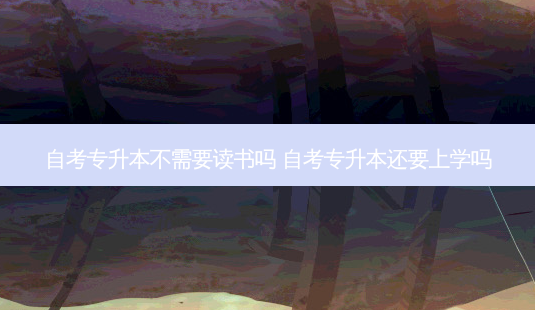 自考专升本不需要读书吗 自考专升本还要上学吗-第1张图片-天智网 自考专升本不需要读书吗 自考专升本还要上学吗-第1张图片-天智网