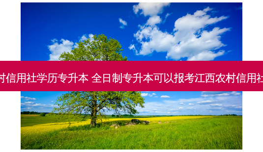 农村信用社学历专升本 全日制专升本可以报考江西农村信用社吗-第1张图片-天智网 农村信用社学历专升本 全日制专升本可以报考江西农村信用社吗-第1张图片-天智网