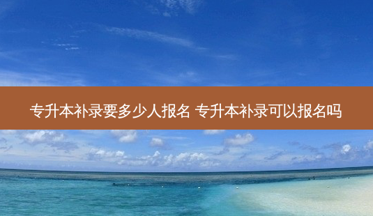 专升本补录要多少人报名 专升本补录可以报名吗-第1张图片-天智网 专升本补录要多少人报名 专升本补录可以报名吗-第1张图片-天智网