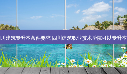 四川建筑专升本条件要求 四川建筑职业技术学院可以专升本吗-第1张图片-天智网 四川建筑专升本条件要求 四川建筑职业技术学院可以专升本吗-第1张图片-天智网
