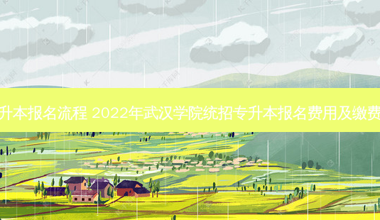 武汉艺术类专升本报名流程 2022年武汉学院统招专升本报名费用及缴费流程图文详解-第1张图片-天智网 武汉艺术类专升本报名流程 2022年武汉学院统招专升本报名费用及缴费流程图文详解-第1张图片-天智网