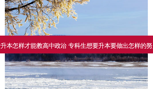 专升本怎样才能教高中政治 专科生想要升本要做出怎样的努力-第1张图片-天智网 专升本怎样才能教高中政治 专科生想要升本要做出怎样的努力-第1张图片-天智网