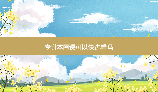 专升本网课可以快进看吗-第1张图片-天智网 专升本网课可以快进看吗-第1张图片-天智网