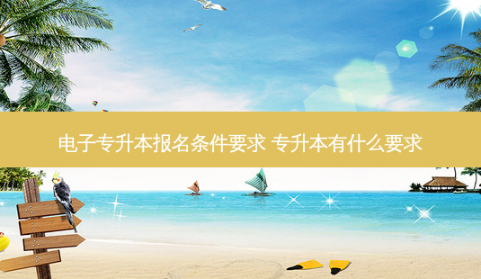 电子专升本报名条件要求 专升本有什么要求-第1张图片-天智网 电子专升本报名条件要求 专升本有什么要求-第1张图片-天智网