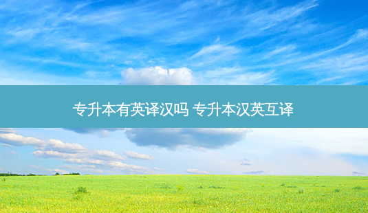 专升本有英译汉吗 专升本汉英互译-第1张图片-天智网 专升本有英译汉吗 专升本汉英互译-第1张图片-天智网