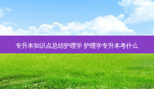 专升本知识点总结护理学 护理学专升本考什么-第1张图片-天智网 专升本知识点总结护理学 护理学专升本考什么-第1张图片-天智网