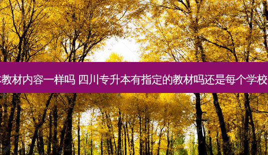 四川专升本教材内容一样吗 四川专升本有指定的教材吗还是每个学校的都不一样-第1张图片-天智网 四川专升本教材内容一样吗 四川专升本有指定的教材吗还是每个学校的都不一样-第1张图片-天智网