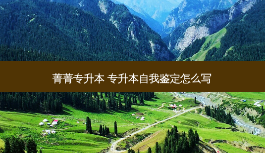 菁菁专升本 专升本自我鉴定怎么写-第1张图片-天智网 菁菁专升本 专升本自我鉴定怎么写-第1张图片-天智网
