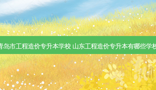 青岛市工程造价专升本学校 山东工程造价专升本有哪些学校-第1张图片-天智网 青岛市工程造价专升本学校 山东工程造价专升本有哪些学校-第1张图片-天智网