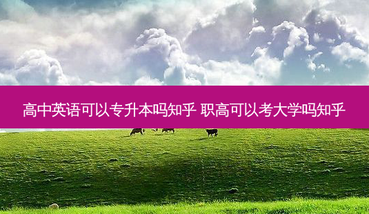 高中英语可以专升本吗知乎 职高可以考大学吗知乎-第1张图片-天智网 高中英语可以专升本吗知乎 职高可以考大学吗知乎-第1张图片-天智网