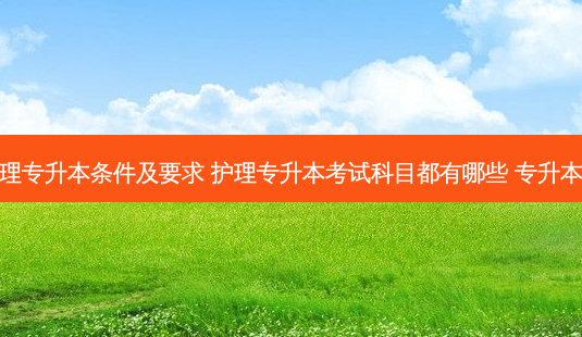 大二护理专升本条件及要求 护理专升本考试科目都有哪些 专升本的条件-第1张图片-天智网 大二护理专升本条件及要求 护理专升本考试科目都有哪些 专升本的条件-第1张图片-天智网