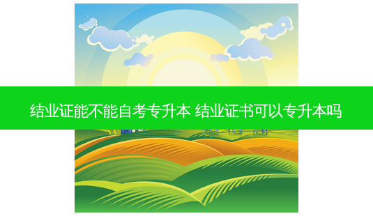 结业证能不能自考专升本 结业证书可以专升本吗-第1张图片-天智网 结业证能不能自考专升本 结业证书可以专升本吗-第1张图片-天智网