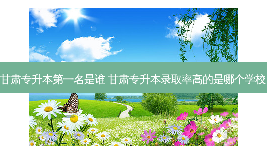 甘肃专升本之一名是谁 甘肃专升本录取率高的是哪个学校-第1张图片-天智网 甘肃专升本之一名是谁 甘肃专升本录取率高的是哪个学校-第1张图片-天智网