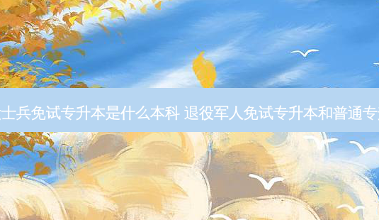 退役士兵免试专升本是什么本科 退役军人免试专升本和普通专升本-第1张图片-天智网 退役士兵免试专升本是什么本科 退役军人免试专升本和普通专升本-第1张图片-天智网