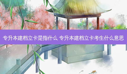 专升本建档立卡是指什么 专升本建档立卡考生什么意思-第1张图片-天智网 专升本建档立卡是指什么 专升本建档立卡考生什么意思-第1张图片-天智网