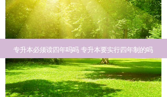 专升本必须读四年吗吗 专升本要实行四年制的吗-第1张图片-天智网 专升本必须读四年吗吗 专升本要实行四年制的吗-第1张图片-天智网