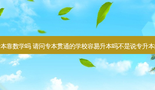 专本贯通考专升本靠数学吗 请问专本贯通的学校容易升本吗不是说专升本的几率都很小吗-第1张图片-天智网 专本贯通考专升本靠数学吗 请问专本贯通的学校容易升本吗不是说专升本的几率都很小吗-第1张图片-天智网
