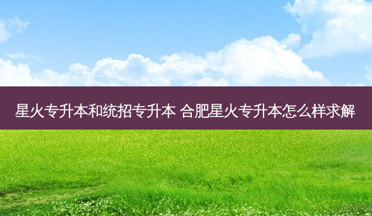 星火专升本和统招专升本 合肥星火专升本怎么样求解-第1张图片-天智网 星火专升本和统招专升本 合肥星火专升本怎么样求解-第1张图片-天智网