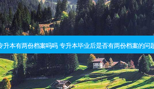 专升本有两份档案吗吗 专升本毕业后是否有两份档案的问题-第1张图片-天智网 专升本有两份档案吗吗 专升本毕业后是否有两份档案的问题-第1张图片-天智网