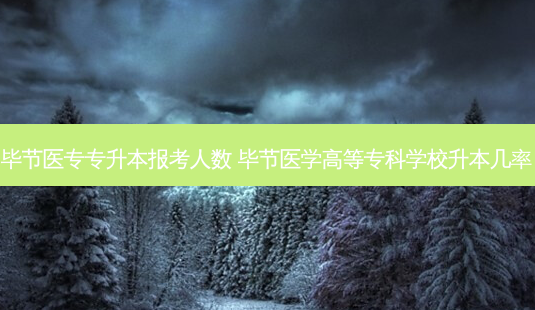 毕节医专专升本报考人数 毕节医学高等专科学校升本几率-第1张图片-天智网 毕节医专专升本报考人数 毕节医学高等专科学校升本几率-第1张图片-天智网