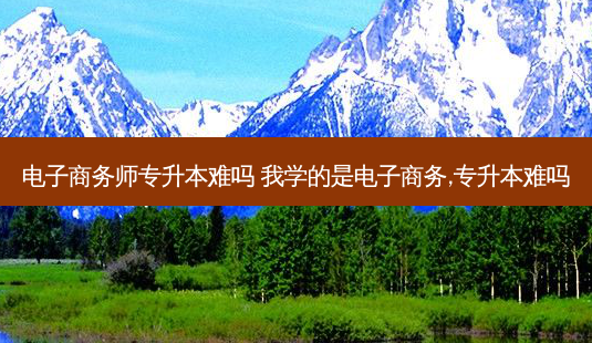 电子商务师专升本难吗 我学的是电子商务,专升本难吗-第1张图片-天智网 电子商务师专升本难吗 我学的是电子商务,专升本难吗-第1张图片-天智网