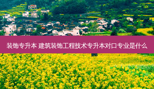 装饰专升本 建筑装饰工程技术专升本对口专业是什么-第1张图片-天智网 装饰专升本 建筑装饰工程技术专升本对口专业是什么-第1张图片-天智网