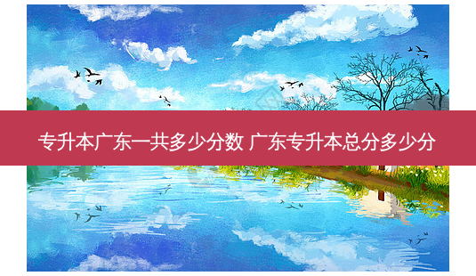 专升本广东一共多少分数 广东专升本总分多少分-第1张图片-天智网 专升本广东一共多少分数 广东专升本总分多少分-第1张图片-天智网