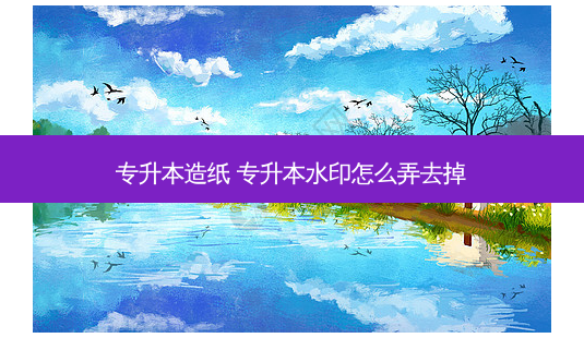 专升本造纸 专升本水印怎么弄去掉-第1张图片-天智网 专升本造纸 专升本水印怎么弄去掉-第1张图片-天智网