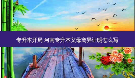 专升本开局 河南专升本父母离异证明怎么写-第1张图片-天智网 专升本开局 河南专升本父母离异证明怎么写-第1张图片-天智网