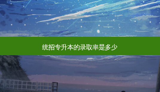 统招专升本的录取率是多少-第1张图片-天智网 统招专升本的录取率是多少-第1张图片-天智网