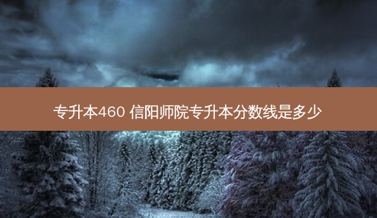 专升本460 信阳师院专升本分数线是多少-第1张图片-天智网 专升本460 信阳师院专升本分数线是多少-第1张图片-天智网