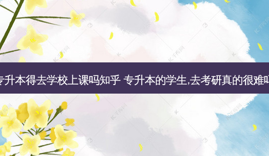 专升本得去学校上课吗知乎 专升本的学生,去考研真的很难吗-第1张图片-天智网 专升本得去学校上课吗知乎 专升本的学生,去考研真的很难吗-第1张图片-天智网