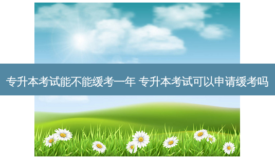 专升本考试能不能缓考一年 专升本考试可以申请缓考吗-第1张图片-天智网 专升本考试能不能缓考一年 专升本考试可以申请缓考吗-第1张图片-天智网