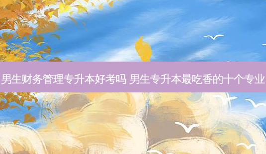 男生财务管理专升本好考吗 男生专升本 *** 吃香的十个专业-第1张图片-天智网 男生财务管理专升本好考吗 男生专升本 *** 吃香的十个专业-第1张图片-天智网