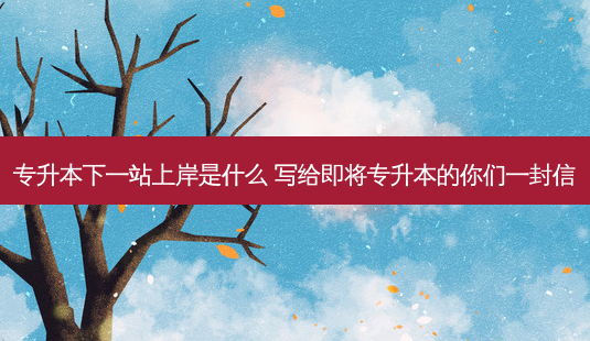 专升本下一站上岸是什么 写给即将专升本的你们一封信-第1张图片-天智网 专升本下一站上岸是什么 写给即将专升本的你们一封信-第1张图片-天智网