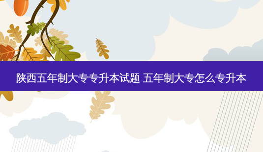 陕西五年制大专专升本试题 五年制大专怎么专升本-第1张图片-天智网 陕西五年制大专专升本试题 五年制大专怎么专升本-第1张图片-天智网