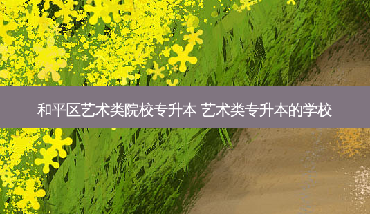 和平区艺术类院校专升本 艺术类专升本的学校-第1张图片-天智网 和平区艺术类院校专升本 艺术类专升本的学校-第1张图片-天智网