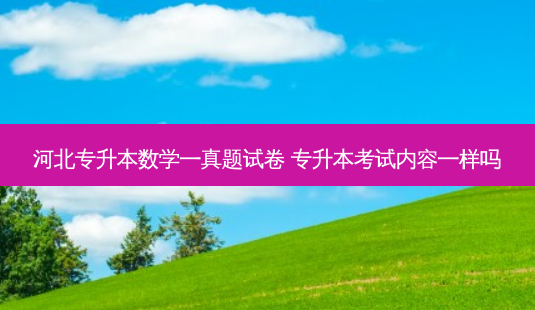 河北专升本数学一真题试卷 专升本考试内容一样吗-第1张图片-天智网 河北专升本数学一真题试卷 专升本考试内容一样吗-第1张图片-天智网
