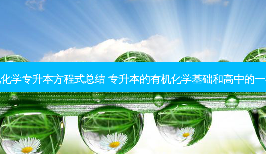 有机化学专升本方程式总结 专升本的有机化学基础和高中的一样吗-第1张图片-天智网 有机化学专升本方程式总结 专升本的有机化学基础和高中的一样吗-第1张图片-天智网