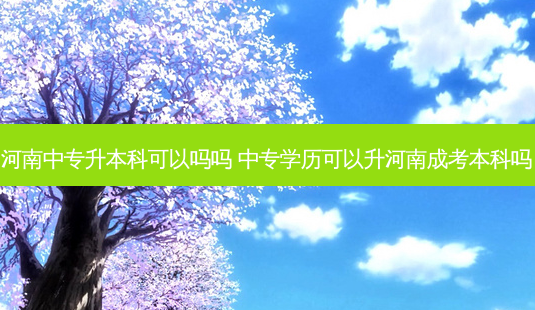 河南中专升本科可以吗吗 中专学历可以升河南成考本科吗-第1张图片-天智网 河南中专升本科可以吗吗 中专学历可以升河南成考本科吗-第1张图片-天智网