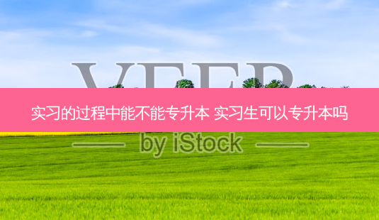 实习的过程中能不能专升本 实习生可以专升本吗-第1张图片-天智网 实习的过程中能不能专升本 实习生可以专升本吗-第1张图片-天智网