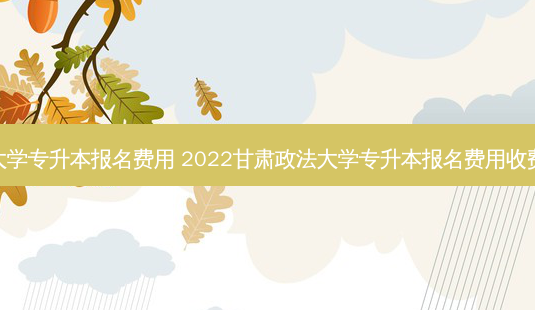 政法大学专升本报名费用 2022甘肃政法大学专升本报名费用收费标准-第1张图片-天智网 政法大学专升本报名费用 2022甘肃政法大学专升本报名费用收费标准-第1张图片-天智网