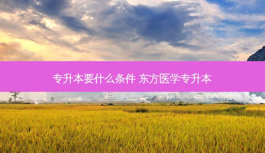 专升本要什么条件 东方医学专升本-第1张图片-天智网 专升本要什么条件 东方医学专升本-第1张图片-天智网