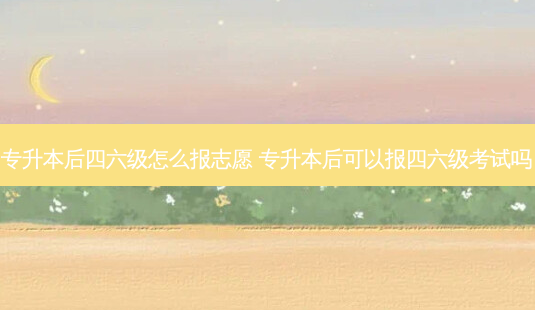 专升本后四六级怎么报志愿 专升本后可以报四六级考试吗-第1张图片-天智网 专升本后四六级怎么报志愿 专升本后可以报四六级考试吗-第1张图片-天智网