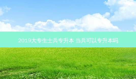 2019大专生士兵专升本 当兵可以专升本吗-第1张图片-天智网 2019大专生士兵专升本 当兵可以专升本吗-第1张图片-天智网