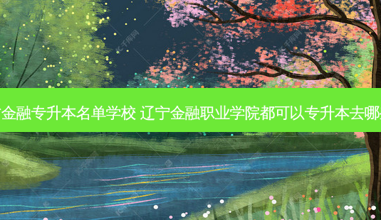 辽宁省金融专升本名单学校 辽宁金融职业学院都可以专升本去哪些学校-第1张图片-天智网 辽宁省金融专升本名单学校 辽宁金融职业学院都可以专升本去哪些学校-第1张图片-天智网