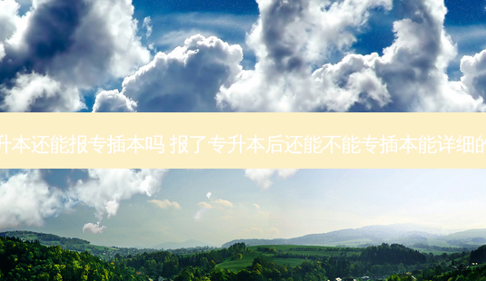 考了专升本还能报专插本吗 报了专升本后还能不能专插本能详细的告诉我-第1张图片-天智网 考了专升本还能报专插本吗 报了专升本后还能不能专插本能详细的告诉我-第1张图片-天智网