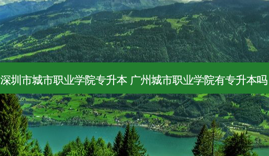 深圳市城市职业学院专升本 广州城市职业学院有专升本吗-第1张图片-天智网 深圳市城市职业学院专升本 广州城市职业学院有专升本吗-第1张图片-天智网