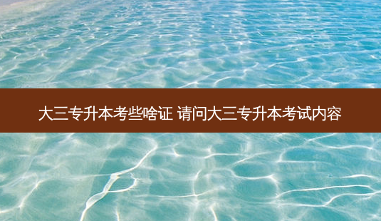 大三专升本考些啥证 请问大三专升本考试内容-第1张图片-天智网 大三专升本考些啥证 请问大三专升本考试内容-第1张图片-天智网