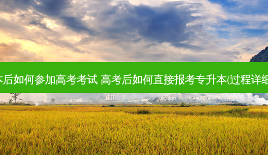 专升本后如何参加高考考试 高考后如何直接报考专升本(过程详细一点)-第1张图片-天智网 专升本后如何参加高考考试 高考后如何直接报考专升本(过程详细一点)-第1张图片-天智网